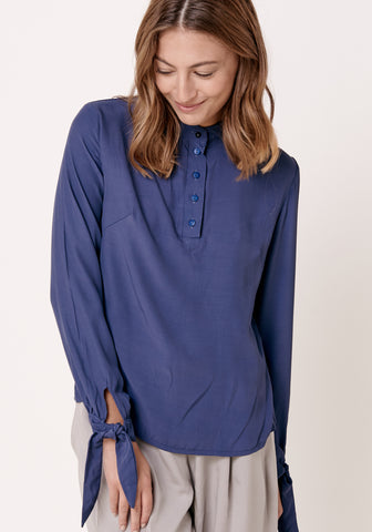 חולצה מכופתרת - כחול - דגם אבולעפיה - US-Fashion.tlv